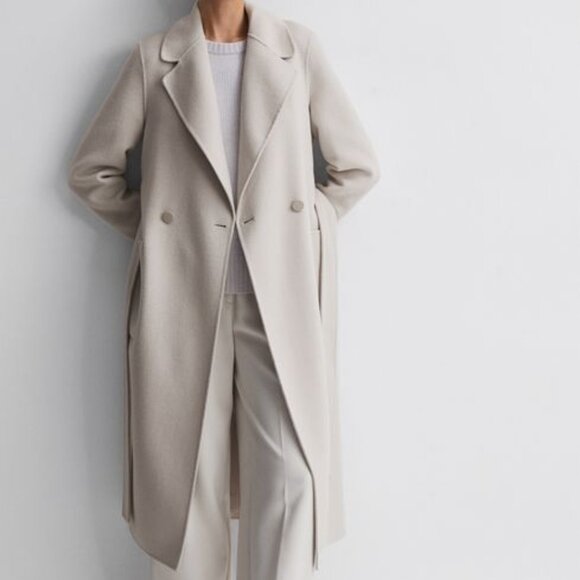 Reiss Lucia Relaxed Double Breasted Wool Coat Petite XXS - Picture 1 of 4